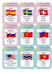 English Worksheet: Our Globe - cards game - part 7