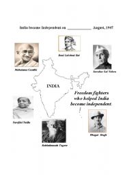 English worksheet: Freedom fighters/ independence