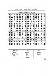 English Worksheet: Easter wordsearch