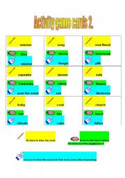 English worksheet: Activity boardgame cards2