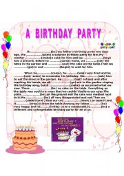 English Worksheet: A birthday party (simple past tense) 07.08.2008