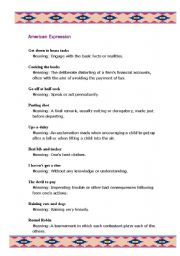 English Worksheet: American Expression - Part I