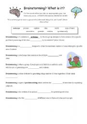 English Worksheet: Brainstorming