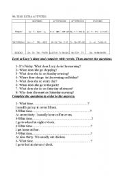 English worksheet: SIMPLE PRESENT - DAILY ROUTINE