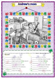 English Worksheet: Describe Andrews room (07.08.08)