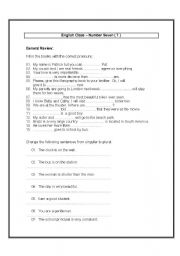 English worksheet: English class
