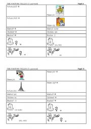 English Worksheet: the fortune teller pair work