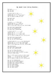 English Worksheet: my sweet  lord -Billy Preston
