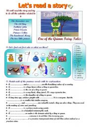 English Worksheet: Reading a story (Faithful John) 06-08-08