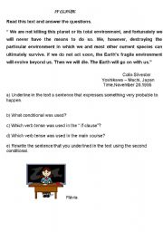 English Worksheet: If clause 1st and 2nd conditional