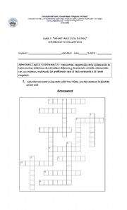 English worksheet: Crossword handout