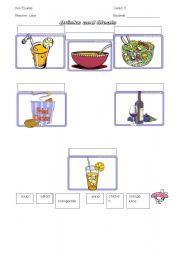 English Worksheet: drinks and meals