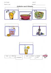 English worksheet: drinks and meals