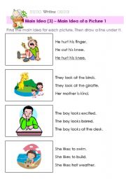 English Worksheet: Main Idea of a Picture