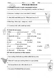 English Worksheet: grammar practice