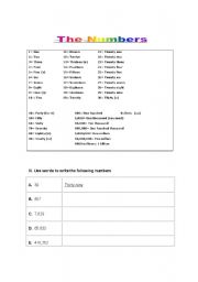 English Worksheet: Numbers