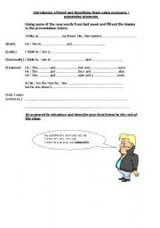 English Worksheet: introducing a friend and describing him/her. 