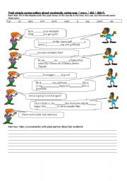 English Worksheet: past simple weeked.