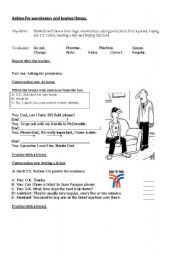 English Worksheet: permission and buying things.