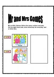 English Worksheet: mr and mrs gomes