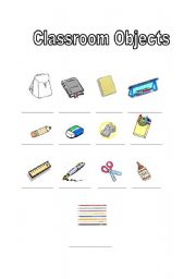 English Worksheet: Classroom objects