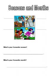English worksheet: Seasons and months