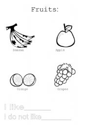 English Worksheet: Fruits page