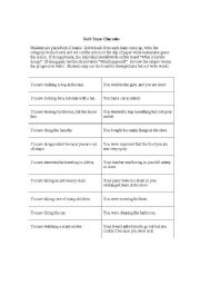 English Worksheet: Charades Game for Practicing Simple Present / Present Progressive