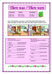 English Worksheet: There was