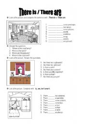 English Worksheet: There is There are