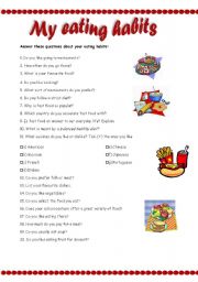 English Worksheet: My eating habits