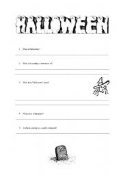 English worksheet: halloween- handout