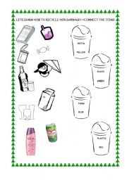 recycling esl worksheet by oladebora