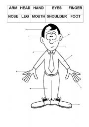 English Worksheet: Body parts