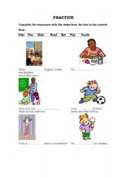 English Worksheet: PRESENT SIMPLE TENSE