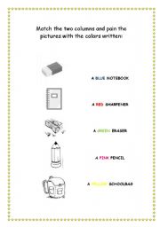 English Worksheet: School objects