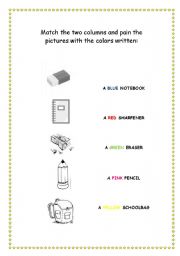 English worksheet: School objects