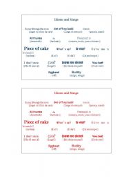 Idioms and slangs