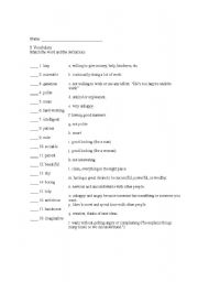 English Worksheet: Adjectives of Personality 