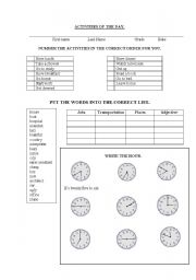 English Worksheet: Activities_of_the_day