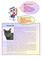 English Worksheet: Good Luck Cat
