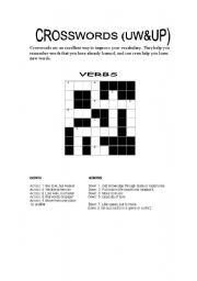 English Worksheet: crooswords for verb