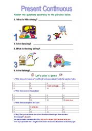 English Worksheet: present continuous