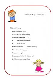 English Worksheet: Personal pronouns