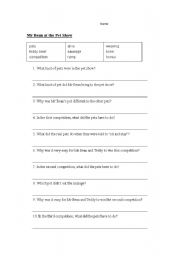 English Worksheet: Mr Bean at the Pet show