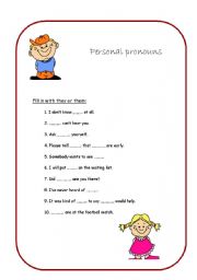 English Worksheet: Personal pronouns - they or them