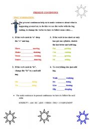 English Worksheet: ING Prsent Progresive Formation