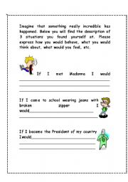 English Worksheet: If clause (2nd condition)