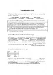 English worksheet: Business exercises