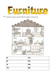 English Worksheet: Furniture